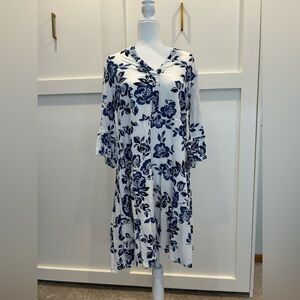 Mlle Gabrielle Navy Floral Long Sleeve Dress